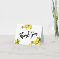 Watercolor Lemons Wedding Thank You Typography