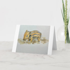 Cartão De Agradecimento Watercolor of Baby boar on Thank You Card