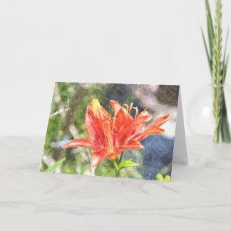 Cartão De Agradecimento Watercolor Orange Lily Notecard