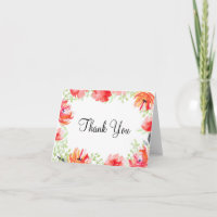 Watercolor Poppy Flower Obrigado