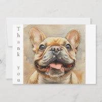 Watercolor Smiling French Bulldog