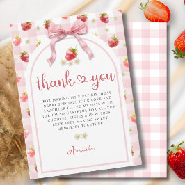 Cartão De Agradecimento Watercolor Strawberry Birth Obrigado