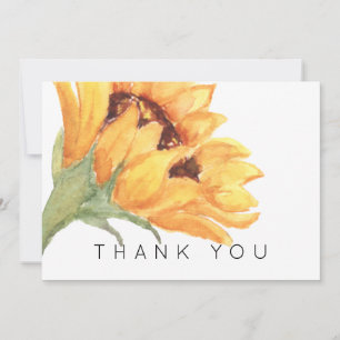 Cartão De Agradecimento Watercolor Sunflower Funeral Obrigado