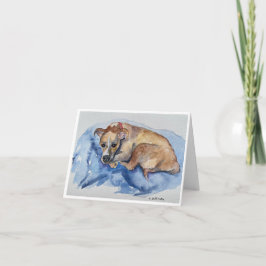 Cartão De Agradecimento watercolor-sweet rescue pup Folded Thank You Card