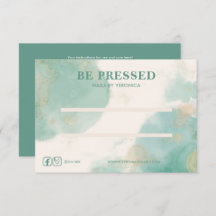Watercolor Teal Chic Press On Nail Display Card (I
