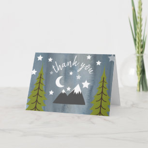 Cartão De Agradecimento Watercolor Wilderness Stars Thank You