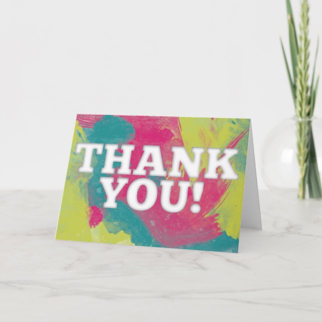 Cartão De Agradecimento Watercolored ThankYou Card (Frente)