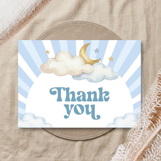 Cartão De Agradecimento We are Over the Moon Baby Shower (Over the Moon Baby Shower Thank You Card)