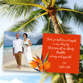 Cartão De Agradecimento Wedding Bird of Paradise Budget Photo Thank Cards