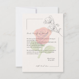 Cartão De Agradecimento Wedding card