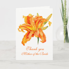 Cartão De Agradecimento Wedding daylily mother of the bride thank you card