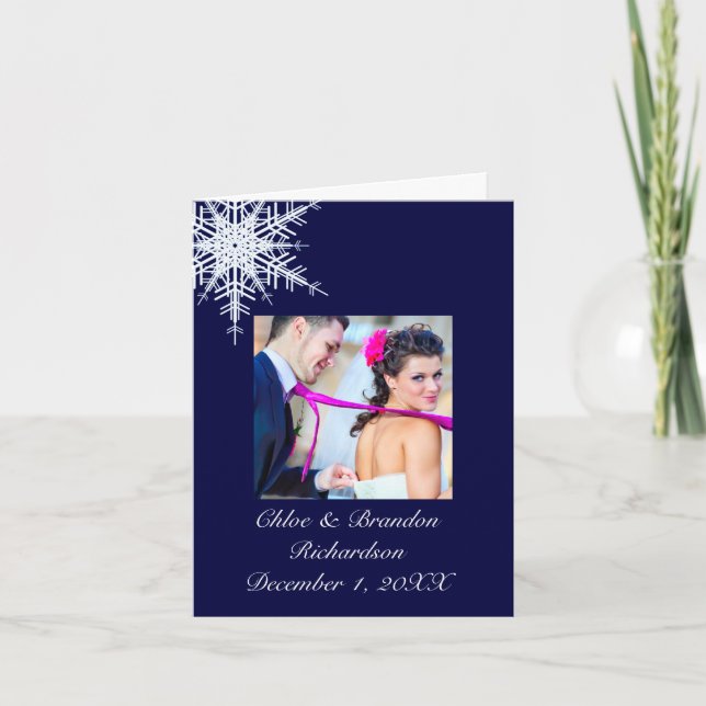 Cartão De Agradecimento Wedding in Winter Thank You Card (Frente)