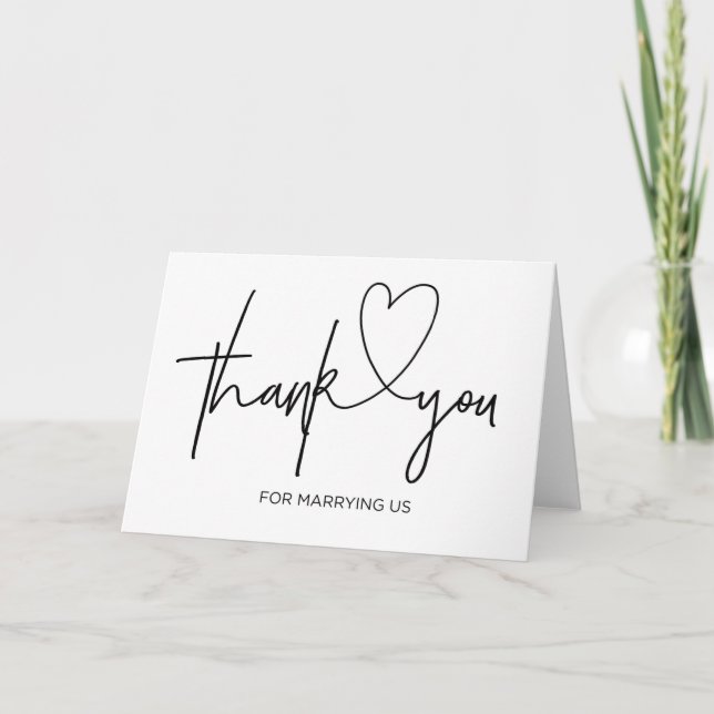 Cartão De Agradecimento Wedding Officiant Card Thank You For Marrying Us (Frente)