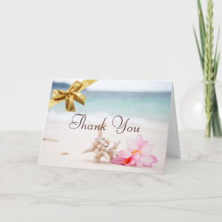 Cartão De Agradecimento Wedding Rings On The Beach Thank You Card