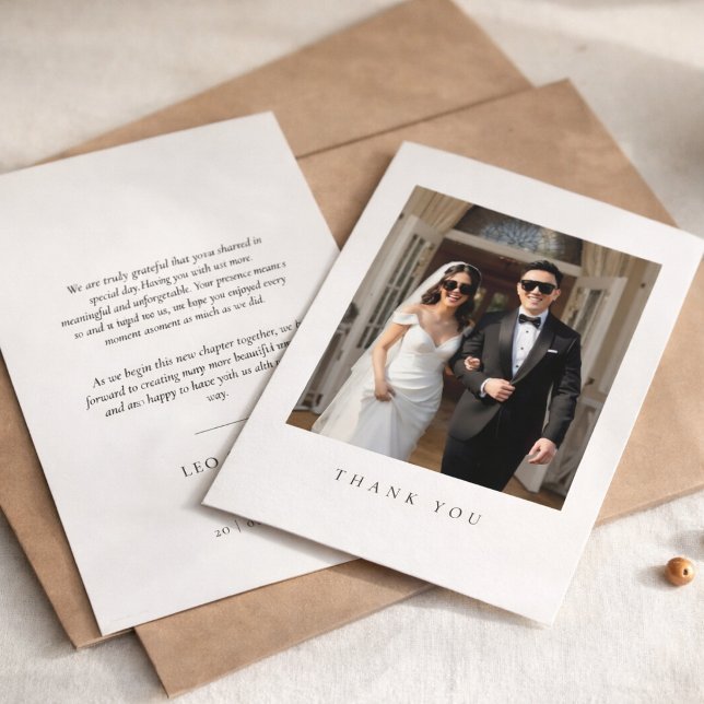 Cartão De Agradecimento Wedding Sunglasses Photo Thank You Card (Sunglasses Couple photo thank you card)