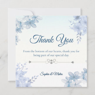 Cartão De Agradecimento Wedding Thank You Card Elegant Editable