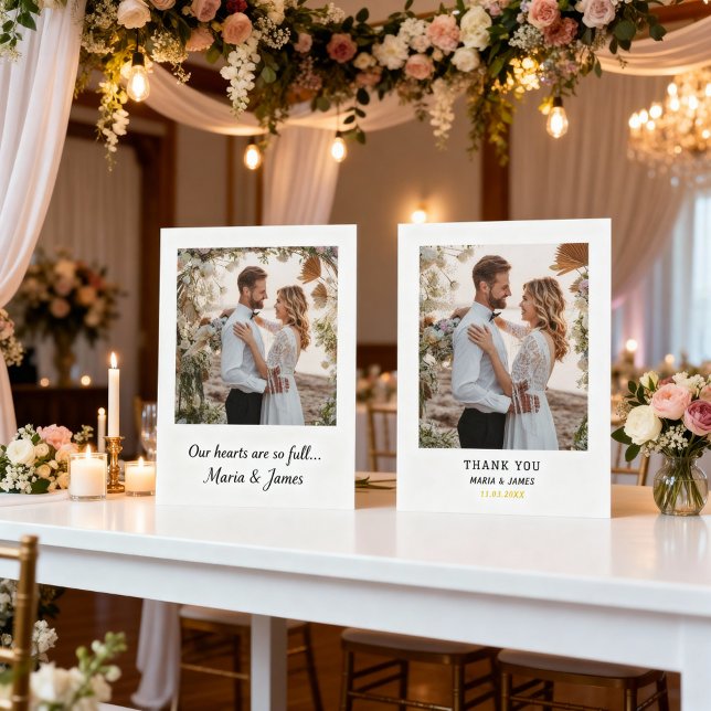 Cartão De Agradecimento Wedding Thank You Card | Modern Simple Typography  (Criador carregado)