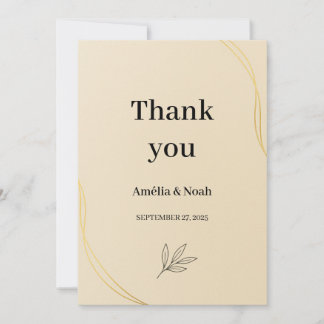 Cartão De Agradecimento Wedding Thank You Card Template – Elegant Minimal