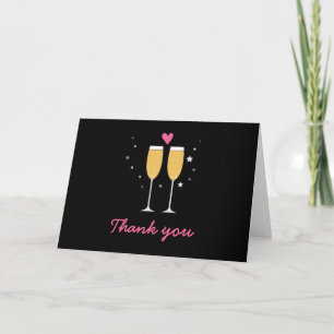 Cartão De Agradecimento Wedding Thank You Champagne Toast
