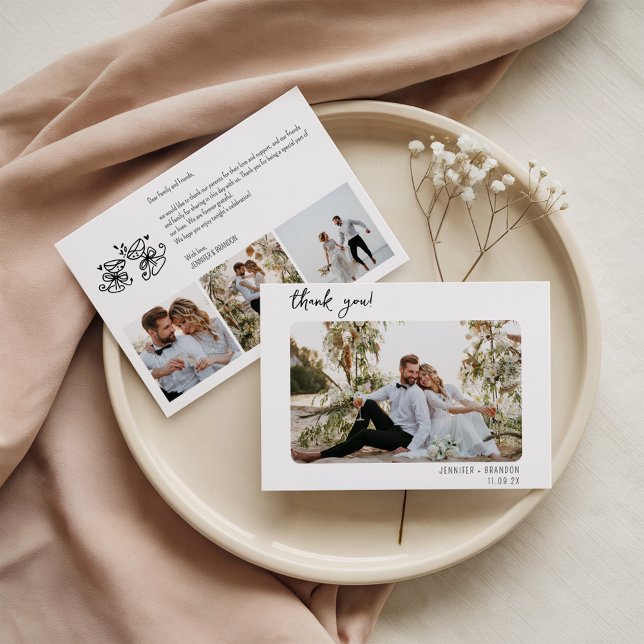 Cartão De Agradecimento Wedding thank you whimsical (Criador carregado)