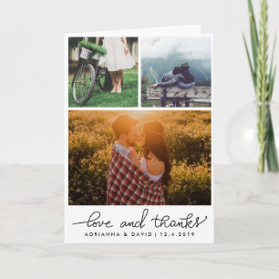 Cartão De Agradecimento Wedding Three Photos Love And Thanks Script