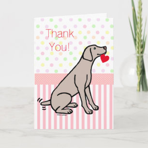 Cartão De Agradecimento Weimaraner e Heart