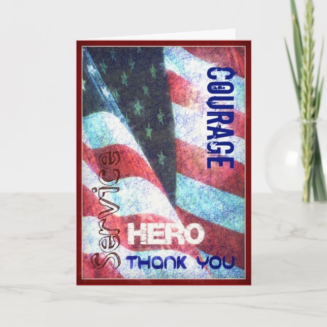 Cartão De Agradecimento Welcome Home/Thank you-Hero, Courage Military Card (Frente)
