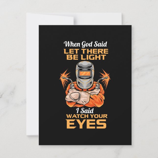 Cartão De Agradecimento Welder Disse Que Cuidado Com Os Olhos (Frente)