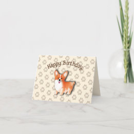 Cartão De Agradecimento Welsh Corgi Pembroke Feliz Aniversário Editável