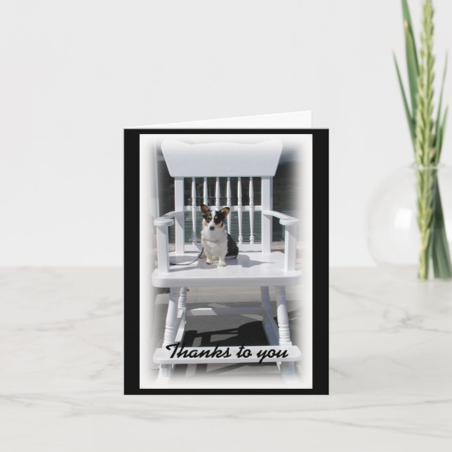 Cartão De Agradecimento Welsh Corgi Thank You Notecard (Frente)