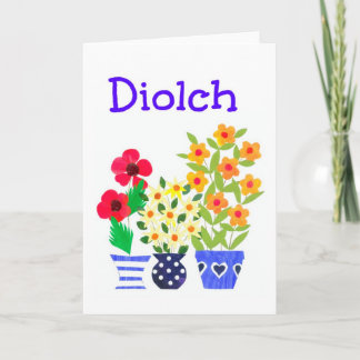 Cartão De Agradecimento Welsh Greeting: Flower Power Thank You Card
