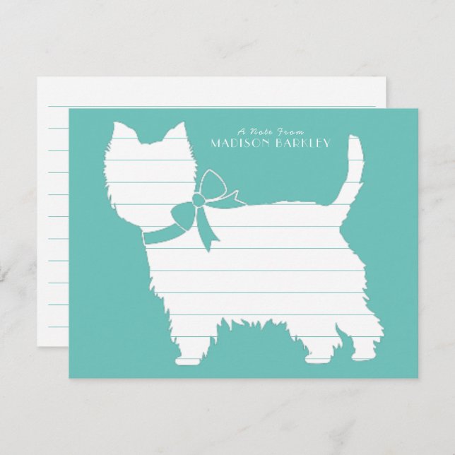 Cartão De Agradecimento West Highland Terrier Dog Puppy Westie (Frente/Verso)