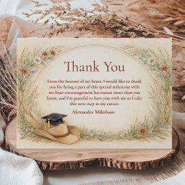 Cartão De Agradecimento Western Floral Graduation Party