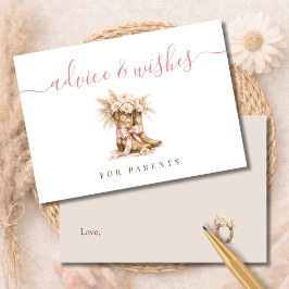 Cartão De Agradecimento Western Girl Baby Shower Advice Wishes for Parents