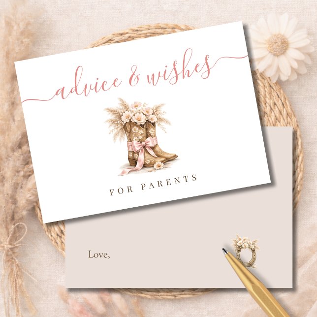 Cartão De Agradecimento Western Girl Baby Shower Advice Wishes for Parents (Criador carregado)