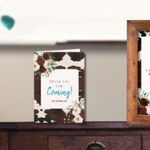Cartão De Agradecimento Western Rustic Boho Obrigado por vir