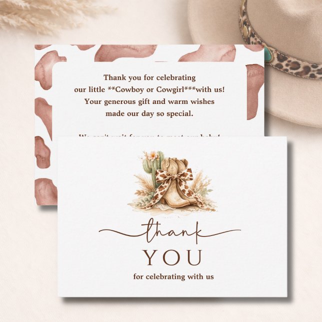 Cartão De Agradecimento Western Theme Cowgirl or Cowboy Baby Shower (Criador carregado)