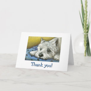 Cartão De Agradecimento Westie Daydreaming