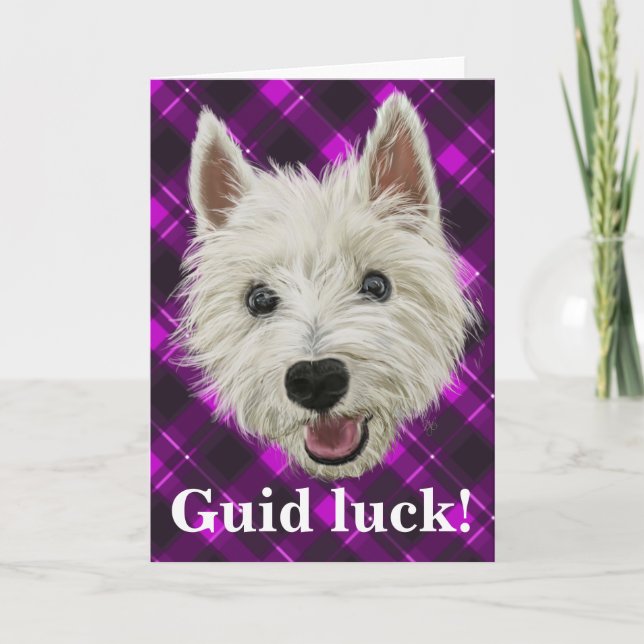 Cartão De Agradecimento Westie Wisdom! Guid Luck! (Frente)