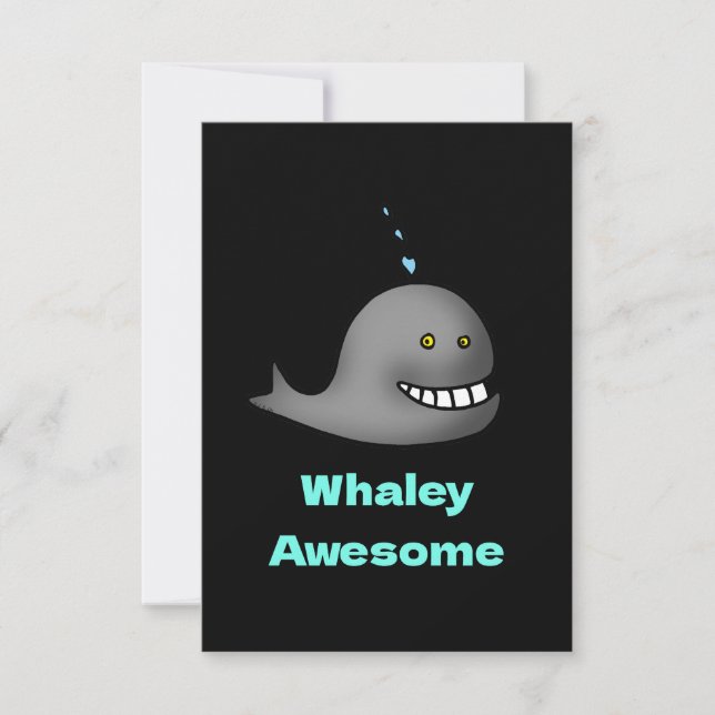 Cartão De Agradecimento Whaley Awesome Funny Whale Pun Design (Frente)