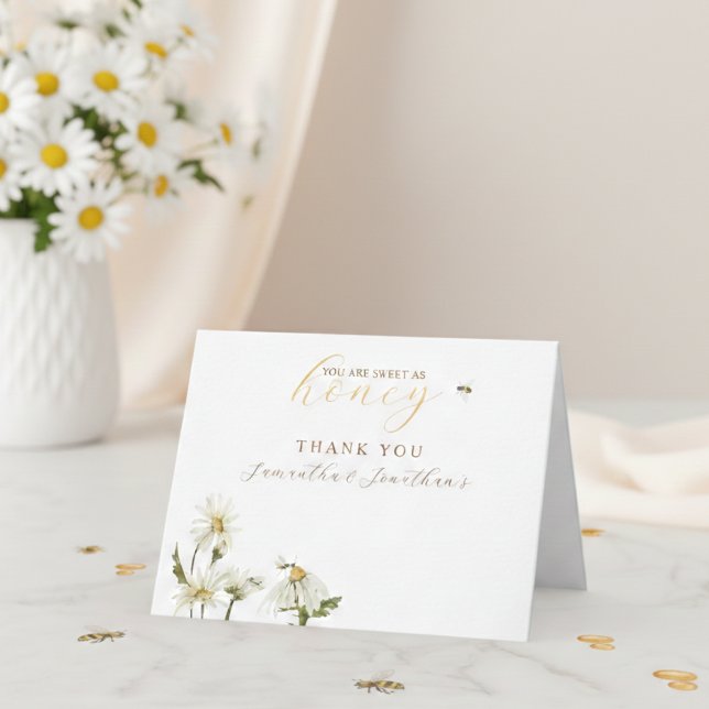Cartão De Agradecimento What Will Baby Be Gender Reveal (Sweet as Honey Gender Reveal Thank You Card)