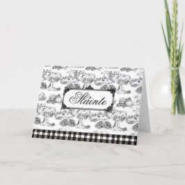 Cartão De Agradecimento WHEATEN Terrier Black Toile "Sláinte" Gaélico