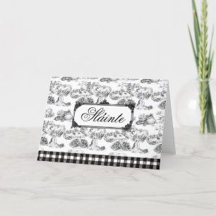 Cartão De Agradecimento WHEATEN Terrier Black Toile "Sláinte" Gaélico