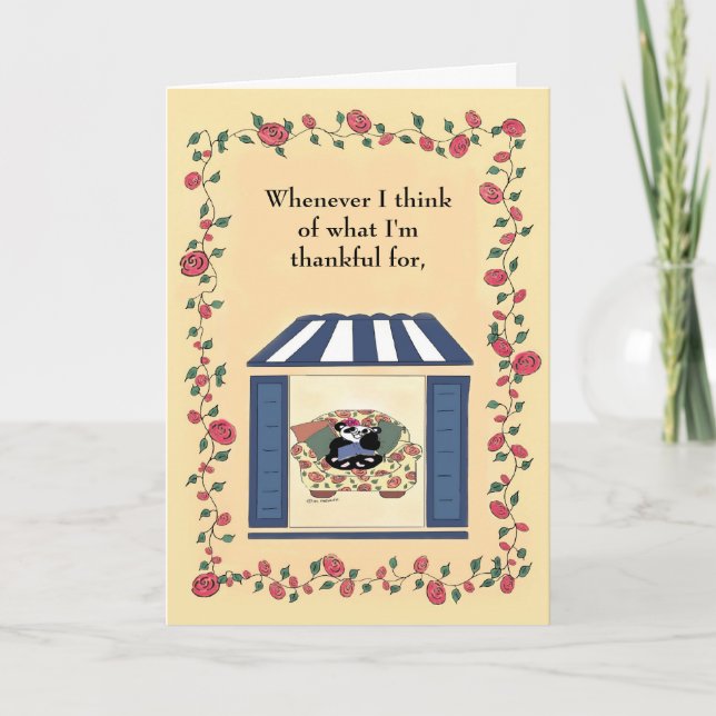 Cartão De Agradecimento Whenever I think of what I'm thankful for... (Frente)