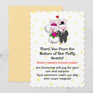 Cartão De Agradecimento Whimsical Bunny Wedding