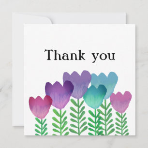 Cartão De Agradecimento Whimsical Colorful Floral