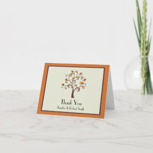 Cartão De Agradecimento Whimsical Fall Tree Wedding Thank You