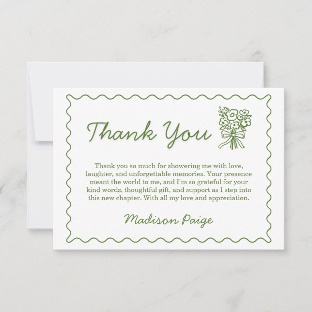 Cartão De Agradecimento Whimsical Fresco Do Chá de panela Verde Do Mercado (Frente)