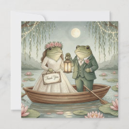 Cartão De Agradecimento Whimsical Frog Couple Wedding Thank You Card