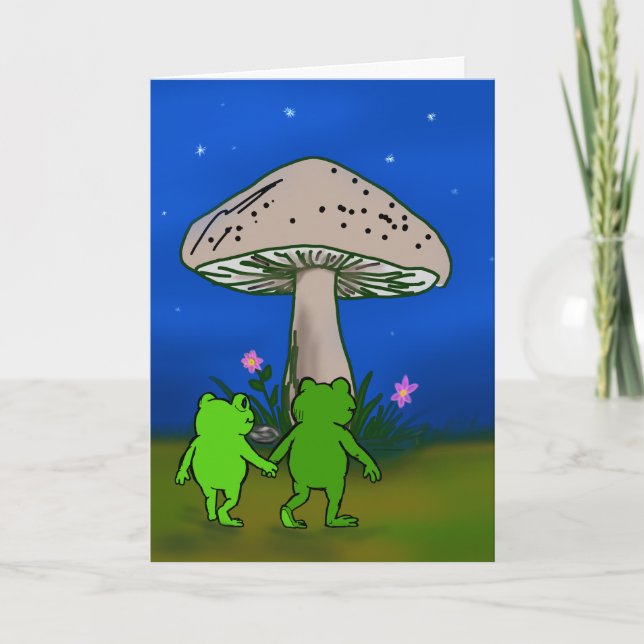 Cartão De Agradecimento Whimsical Frog Cute Woodland Art Friendship Card (Frente)